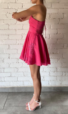 Womens | Cleo Cotton Silk Short Dress | Pink