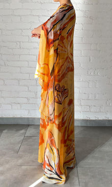 Womens | Cress Viscose Flat Chiffon Maxi Kaftan With Slip | Beige
