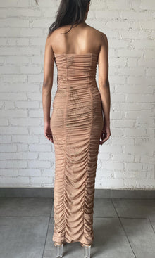 Rococo Sand | Dream Nylon Powermesh Long Dress | Nude