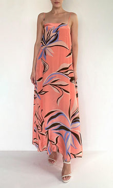 Rococo Sand | Fern Natural Crepe Strappy Maxi Dress | Pink