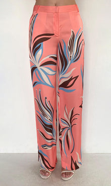 Womens | Fern Polyester Satin Lycra Straight Pants | Pink
