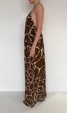 Rococo Sand | Fia Viscose Crepe Long Dress | Brown