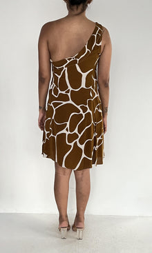 Womens | Fia Polyester Crepe Short Dress | Brown