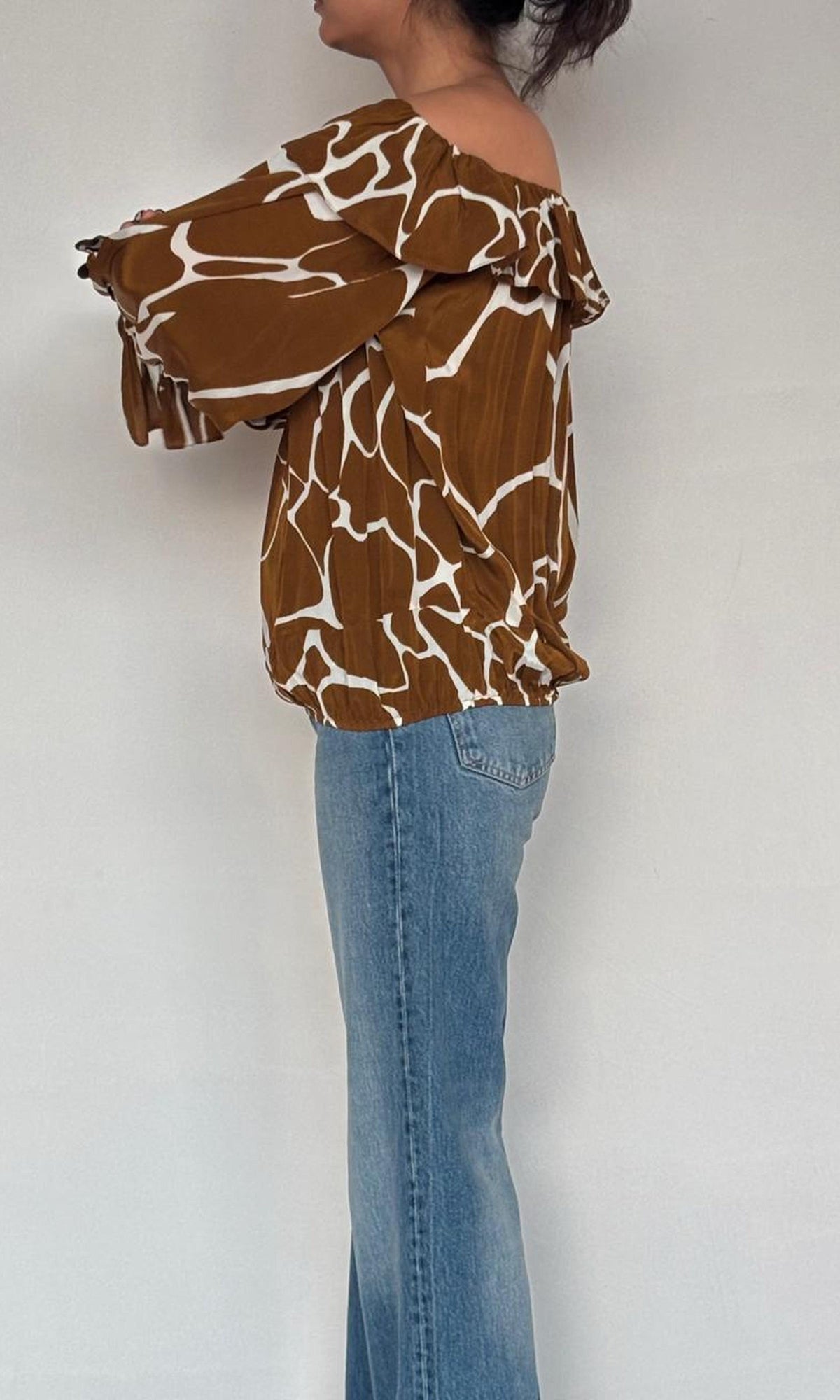 Womens | Fia Viscose Crepe Top | Brown