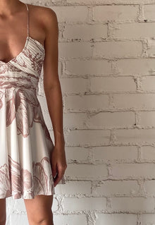 Rococo Sand | Ines Short Dress | Light Brown/White