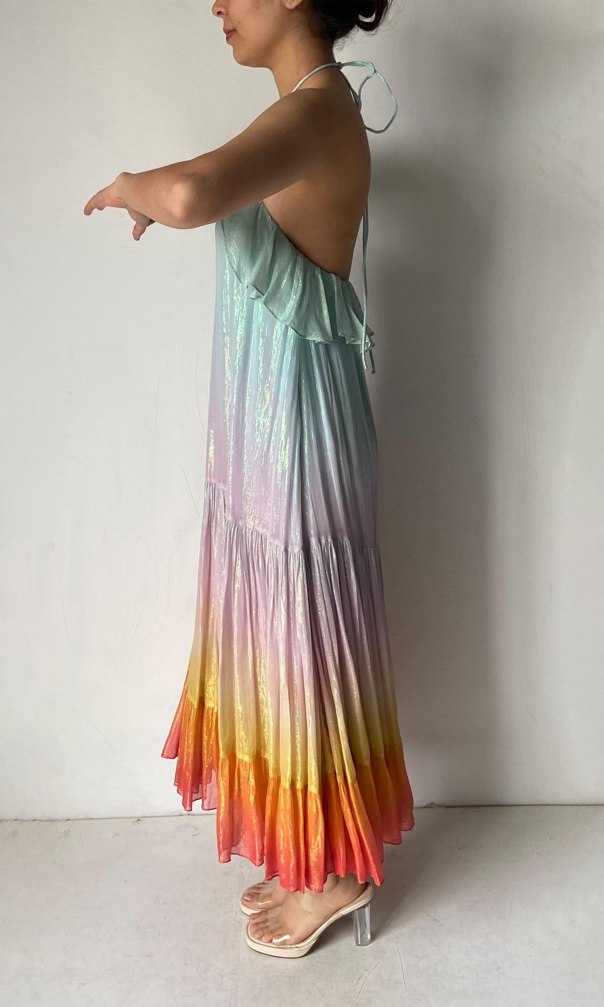 Womens | Inv Viscose Georgtte Lurex Long Dress | Multi Colour