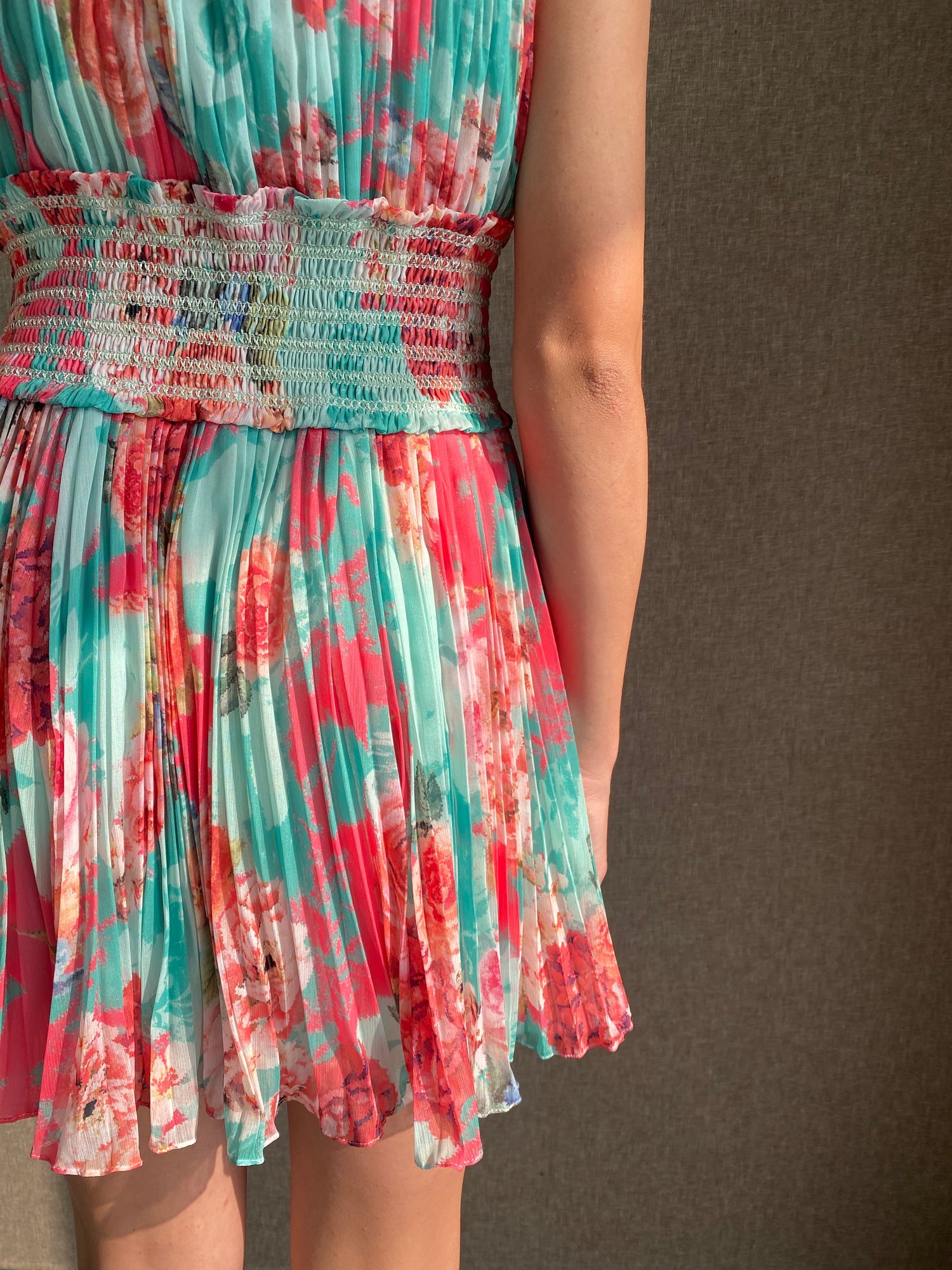 Rococo Sand | Ivy Short Halter-Neck Dress | Multicolor