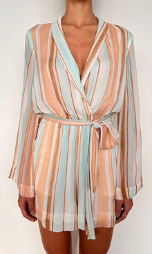 Womens | Kage Heavy Viscose Crinkle Chiffon Romper | Brown White