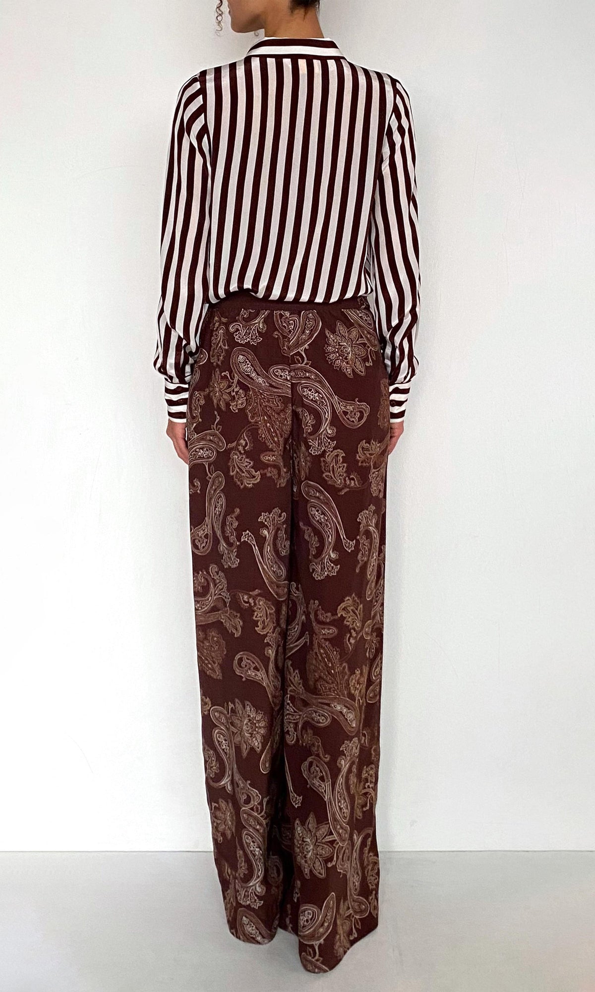 Womens | Orla Viscose Heavy Crepe Pants | Brown Beige