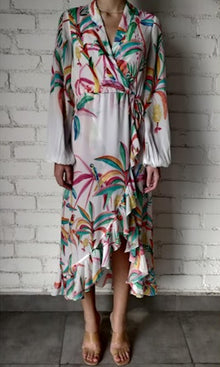 Womens | Rio Polyester Crepe Long Dress | Multicolour