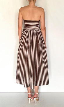 Womens | Riv Linen Cotton Ruched Bodice Midi Dress | Multi