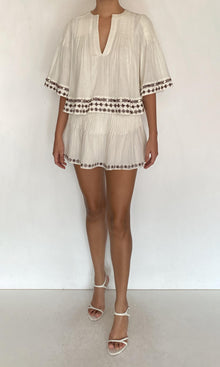 Rococo Sand | Taz Double Gauze Pintucks Detail Top | White