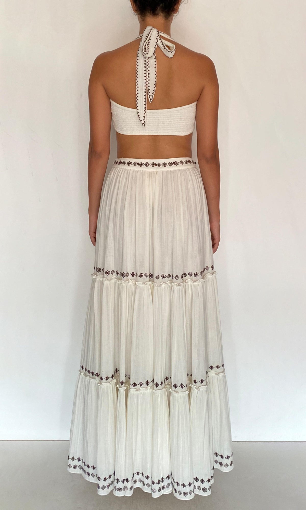 Womens | Taz Double Gauze Neck Tie Bandeau | White