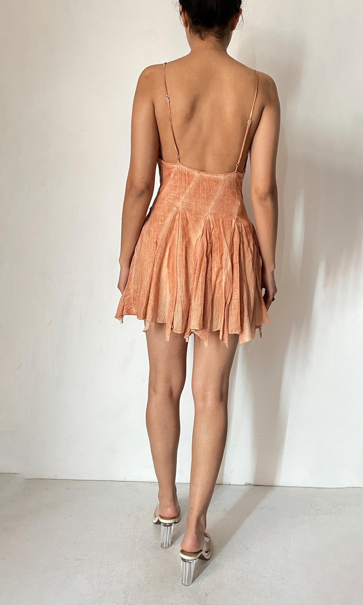 Rococo Sand | Vita Viscose Cotton Georgette Short Dress | Nude