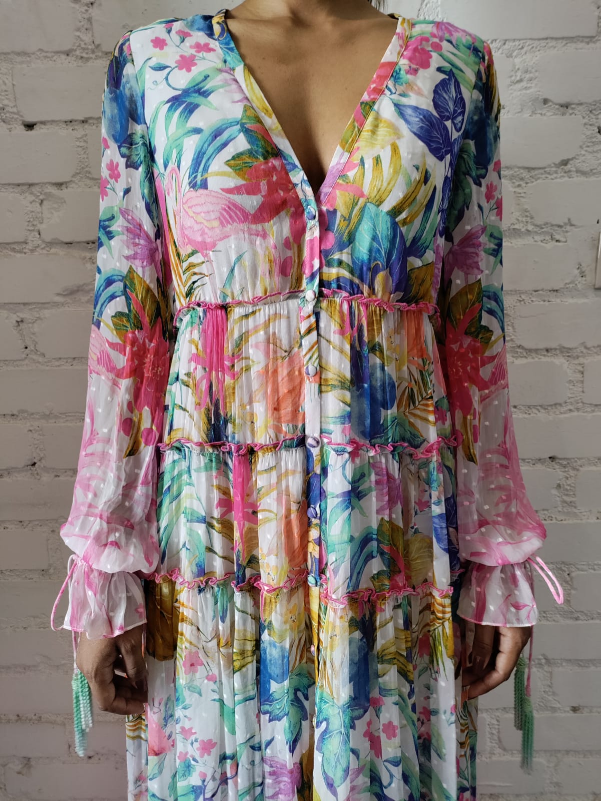 Rococo Sand | Zazu Long Dress | Blue Multi
