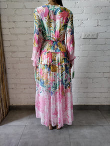 Rococo Sand | Zazu Long Dress | Blue Multi