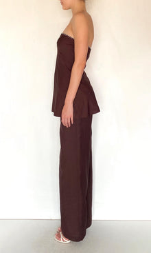 Womens | Zin Cotton Poplin Lycra Strapless Top | Brown