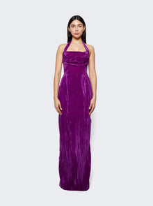 Women | RASARIO | Draped Velvet Maxi Dress | Purple