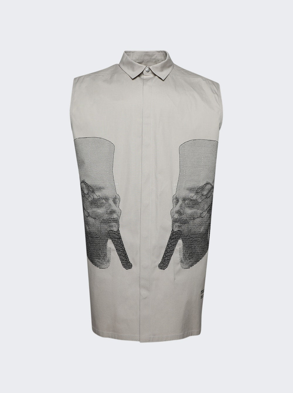 Men | Rick Owens | Ron Jumbo Outershirt Pearl & Black & White