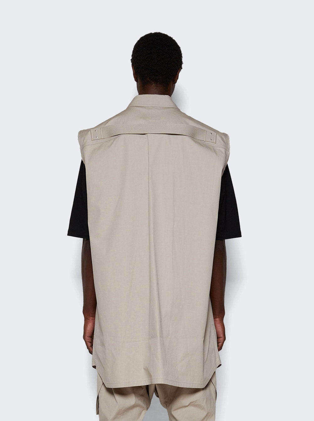 Men | Rick Owens | Ron Jumbo Outershirt Pearl And Cardinal Red | Ivory