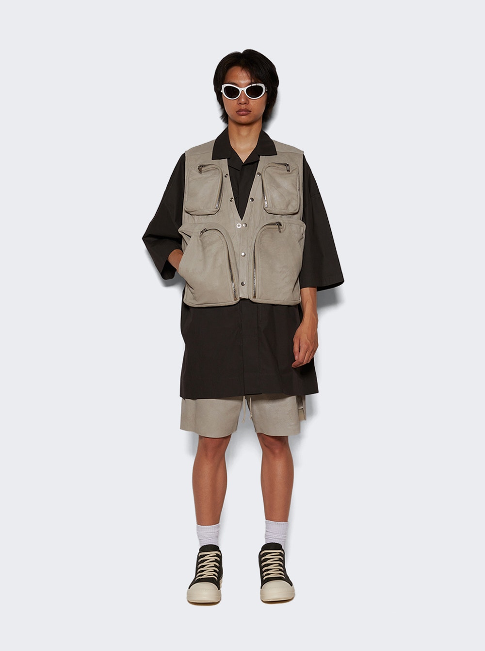 Men | Rick Owens | Porterville Cargo Vest | Ivory