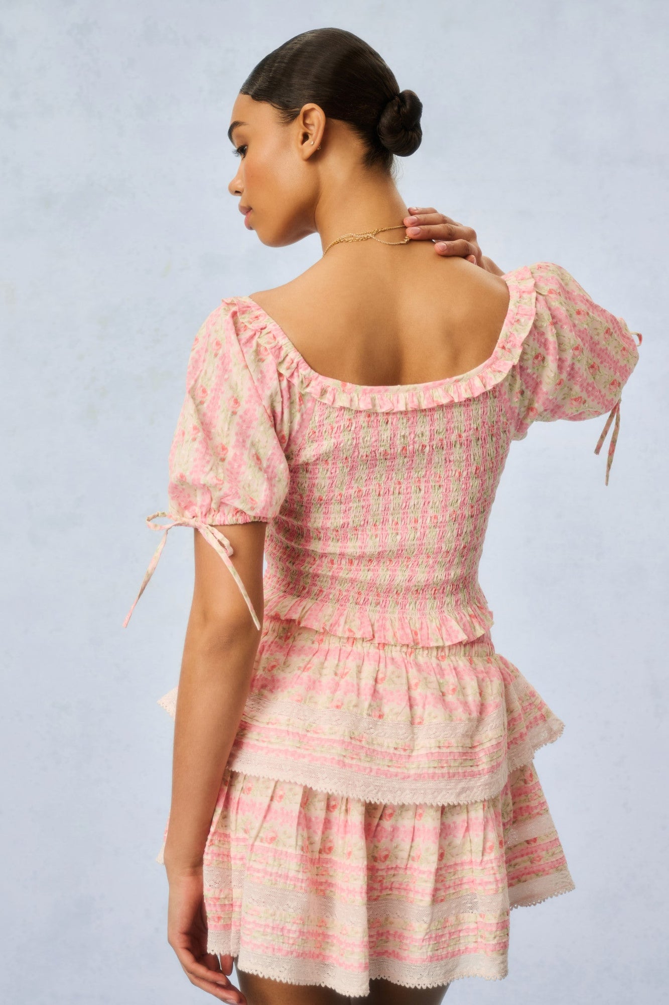 Ruffle Mini Heirloom Print Skirt | Macaroon