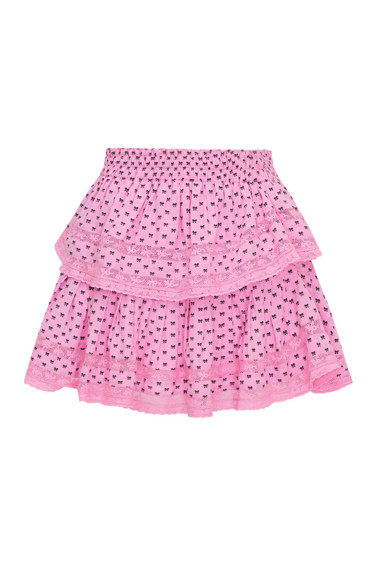 Ruffle Mini Cotton Bow Skirt | Classic Pink