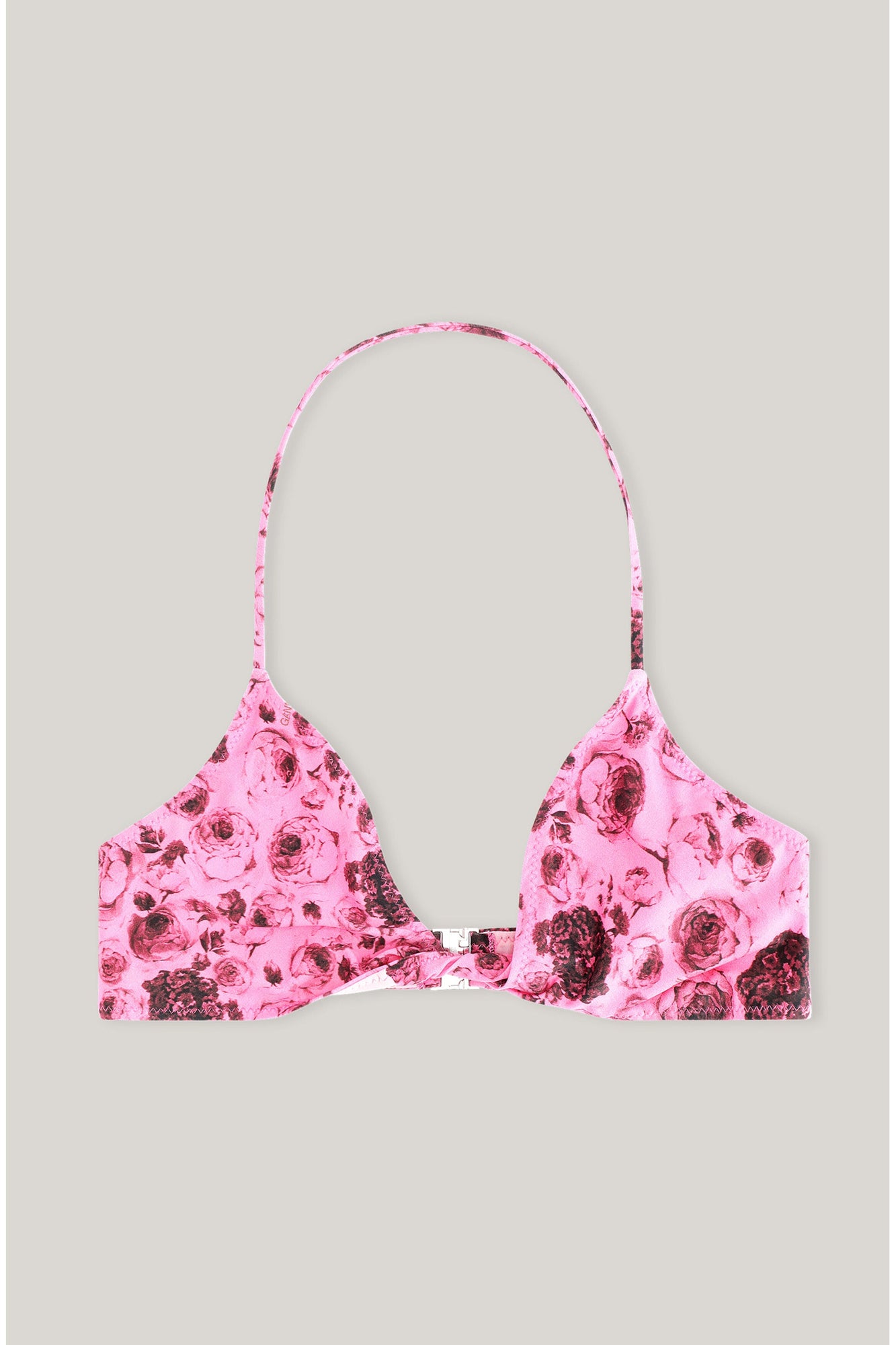 Recycled Floral Bikini Top | Shocking Pink
