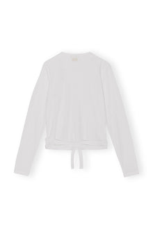 Rib Jersey Wrap Blouse | Bright White
