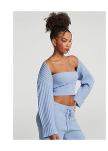 Ribbed Knit Shrug | Sky Blue