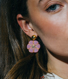 Rosemary Statement Earring in Pink - Loren Hope