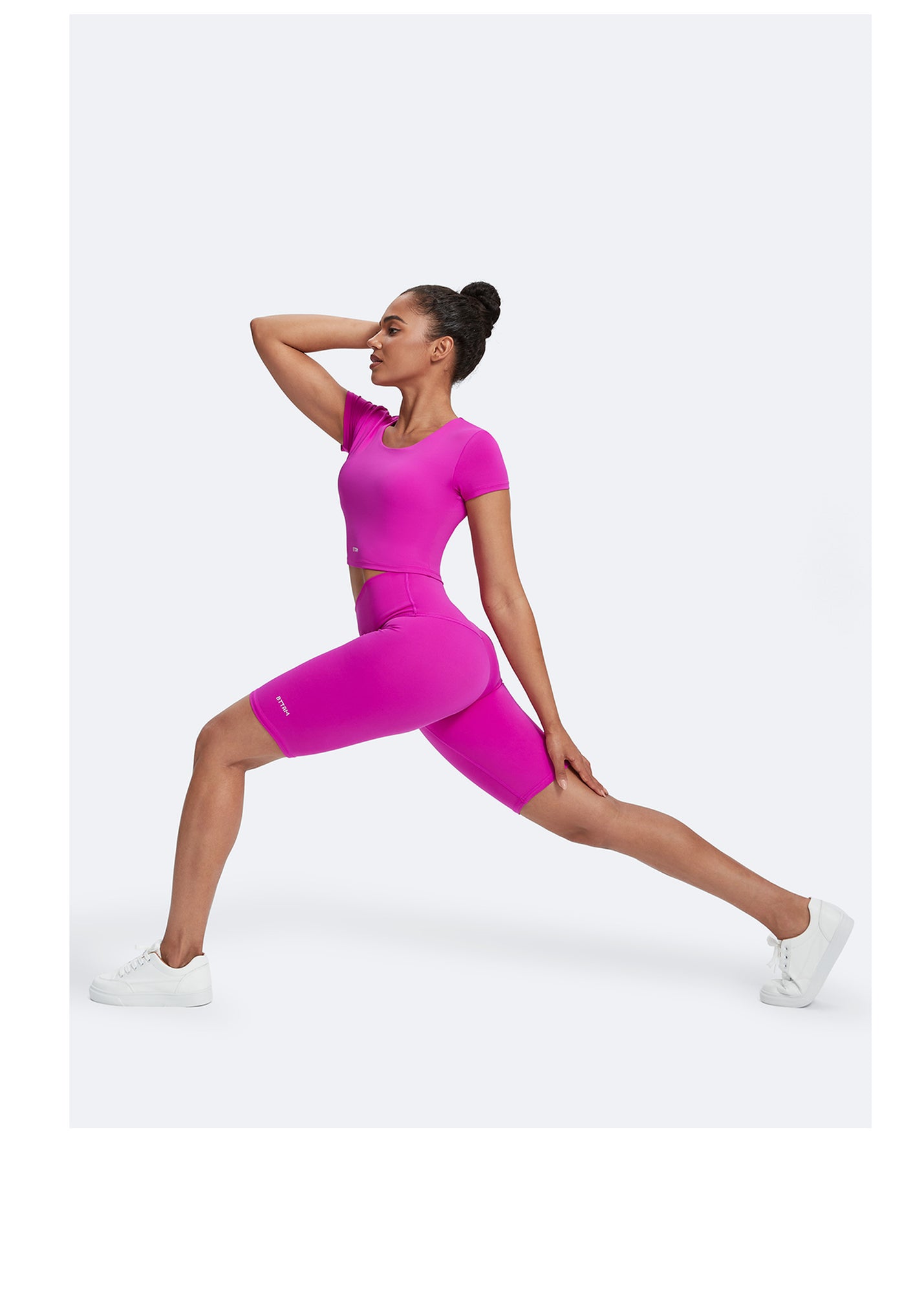 Round Neck Crop Top | Glow Pink