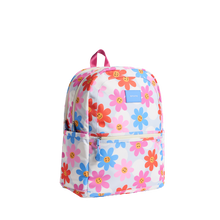 state bags kane kids double pocket backpack recycled polyester canvas daisies side view click to zoom