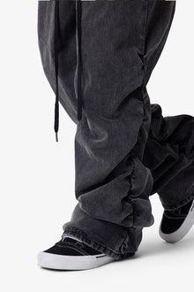 Ruched Denim | Washed Black