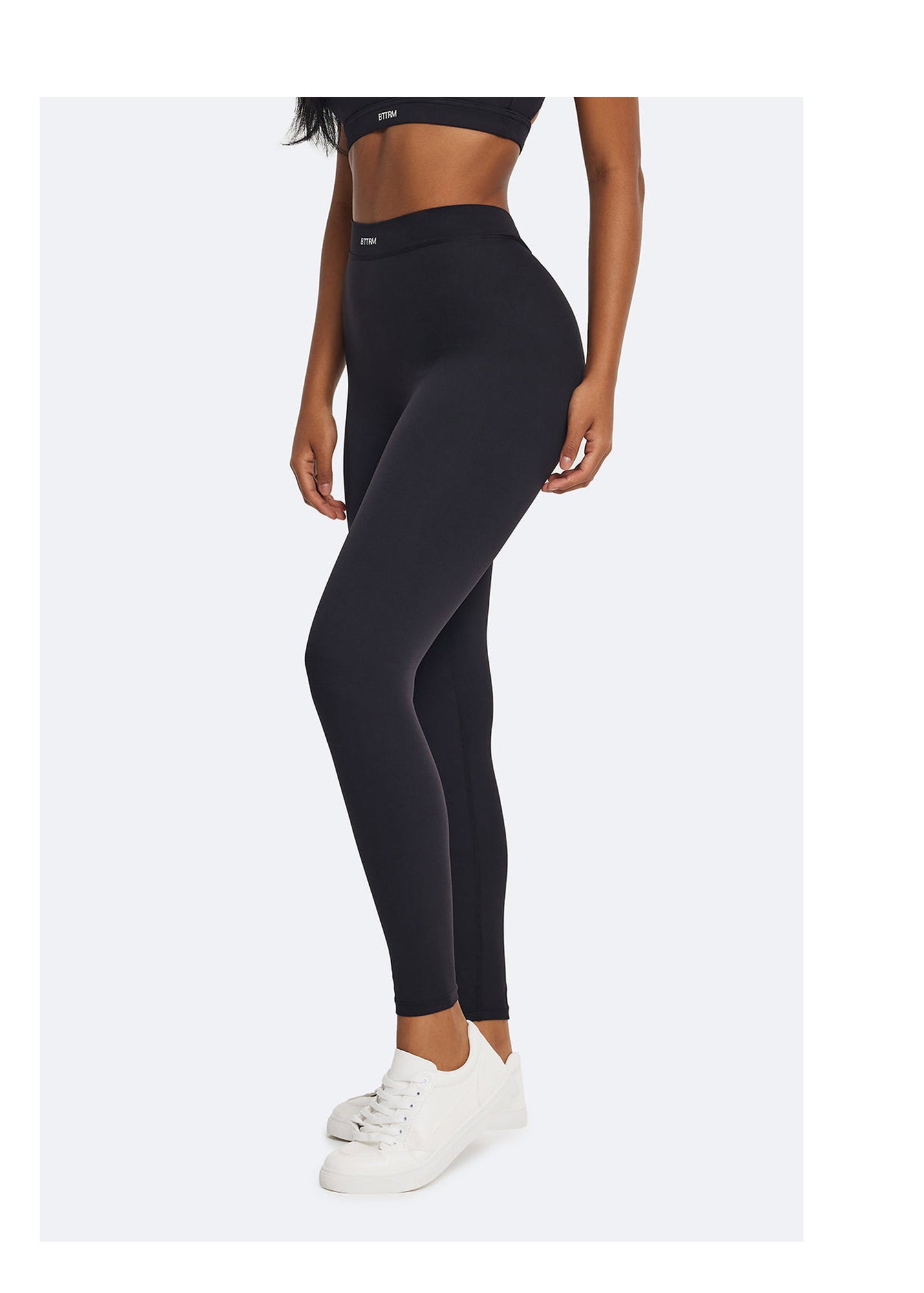 Ruched High-Waisted Leggings | Black