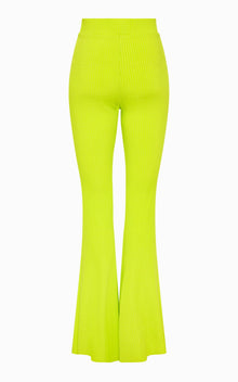 Comfortable ribbed flare pants in yellow 