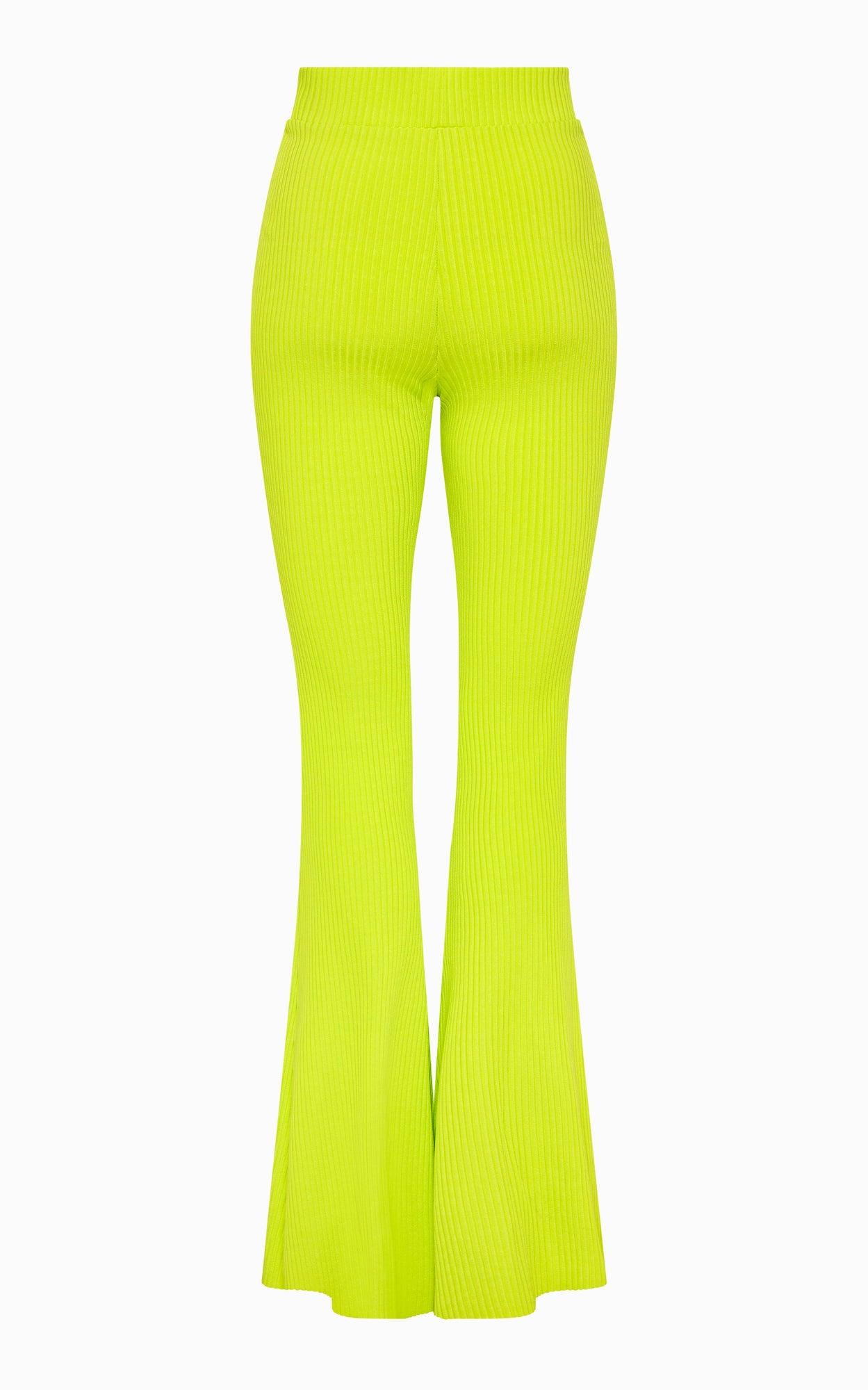 Comfortable ribbed flare pants in yellow 