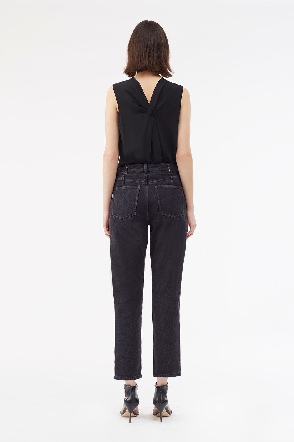 Zippered Denim Pant | Black