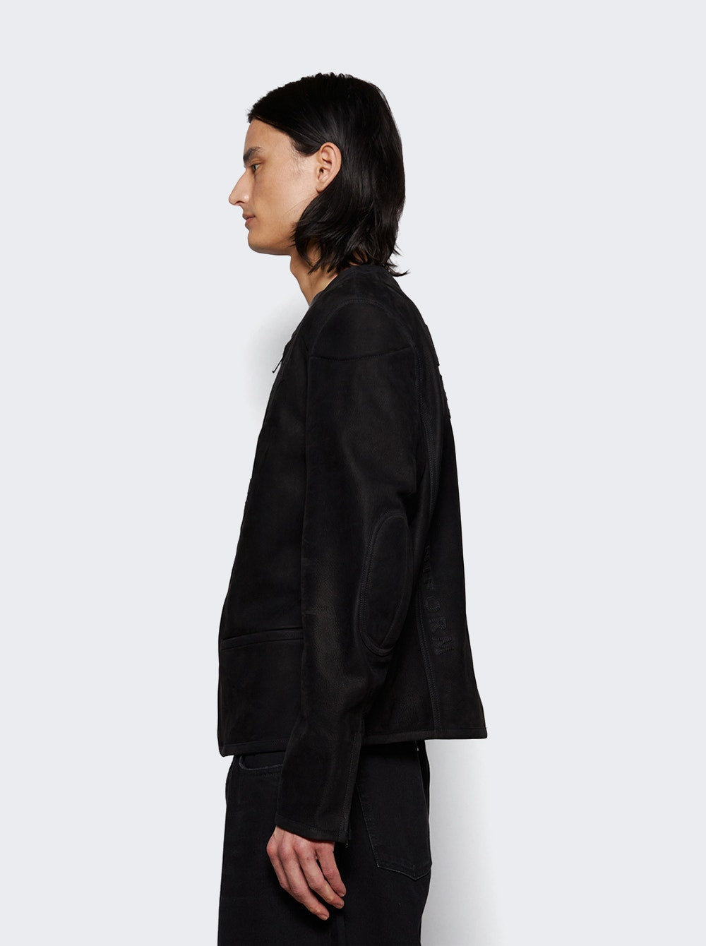 Men | 032c | Thistles Leather Janker | Black