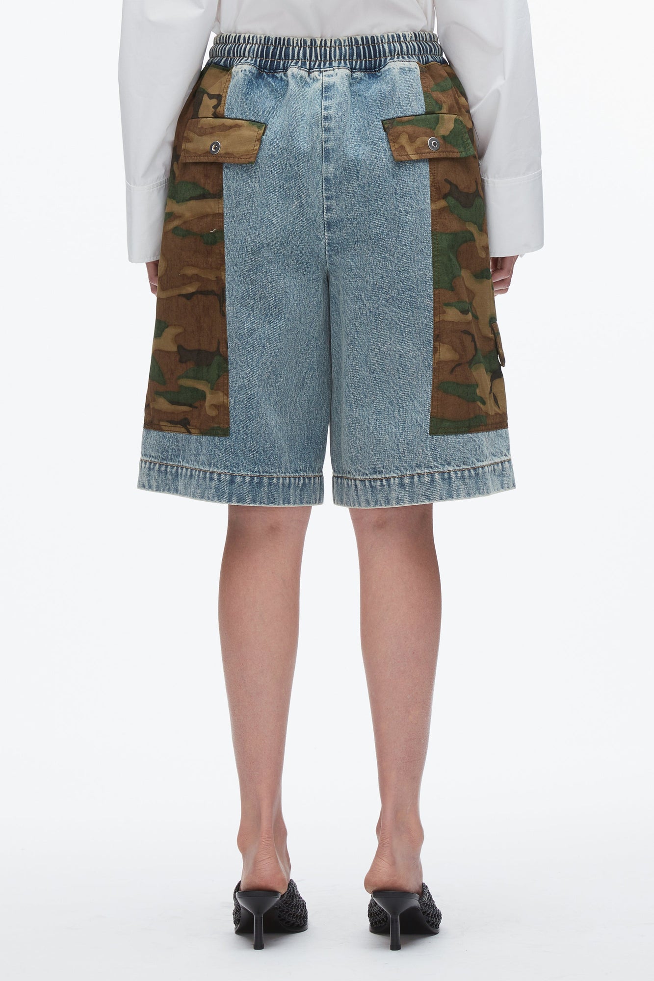 Patchwork Camo Basketball Short | Dark Olive Multi