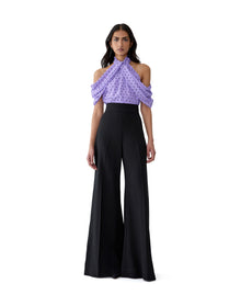 Halter Neck Draped Off Shoulder Top | Violeta Multi