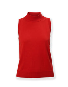 Mock Neck Knit Tank | Herrera Red