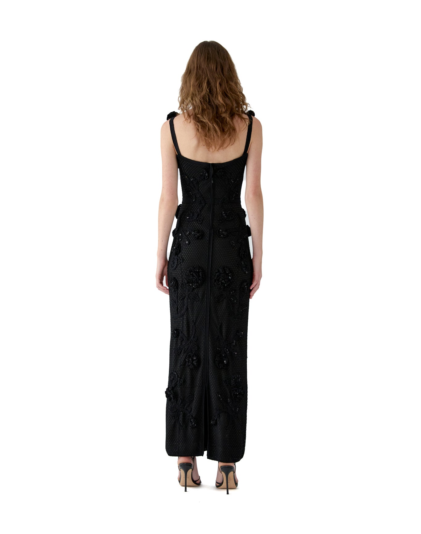 Thin Strap Crochet Dress | Black