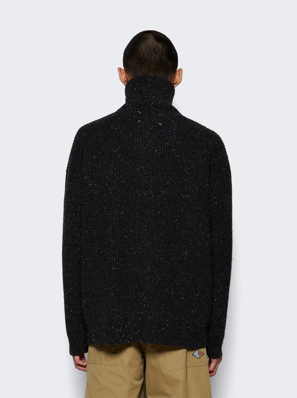 Men | Maison Margiela | Shetland Wool Zip Sweatshirt | Charcoal