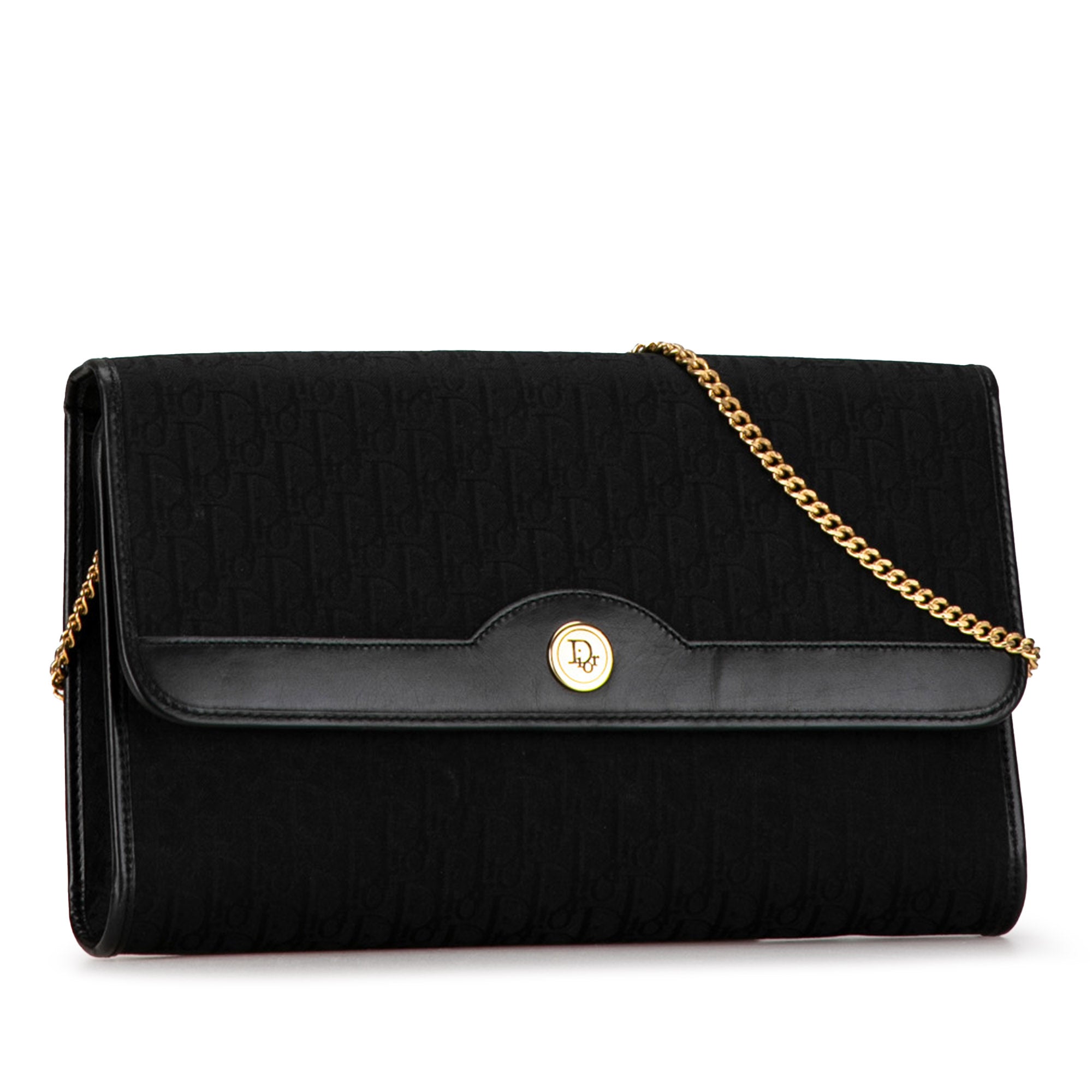 Dior | Pre-Owned Oblique Canvas Chain Shoulder Bag | Black