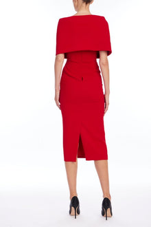 Badgley Mischka | Red Wrap Bodice Cocktail Dress | Red
