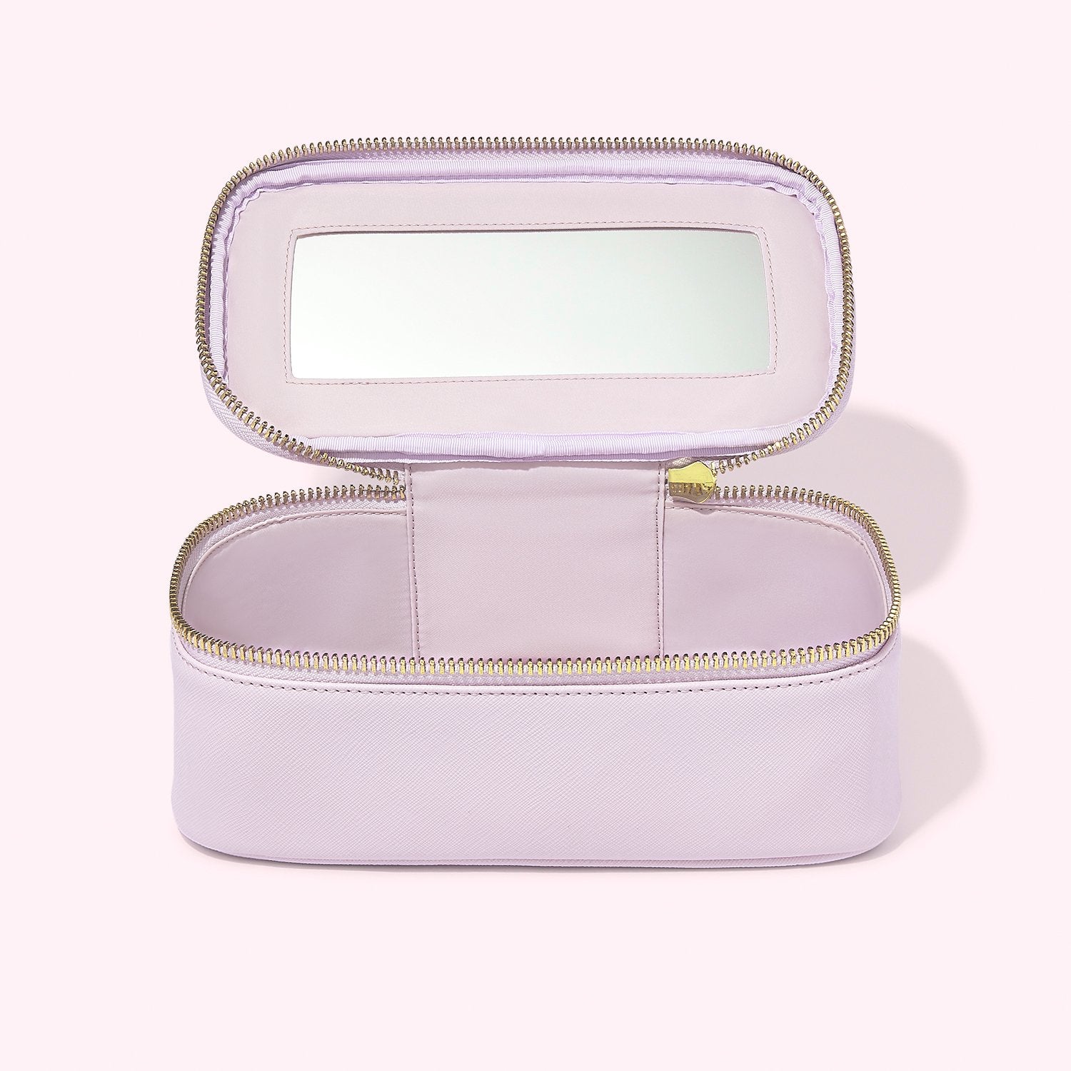 Textured Open Top Mirror Pouch | Lilac
