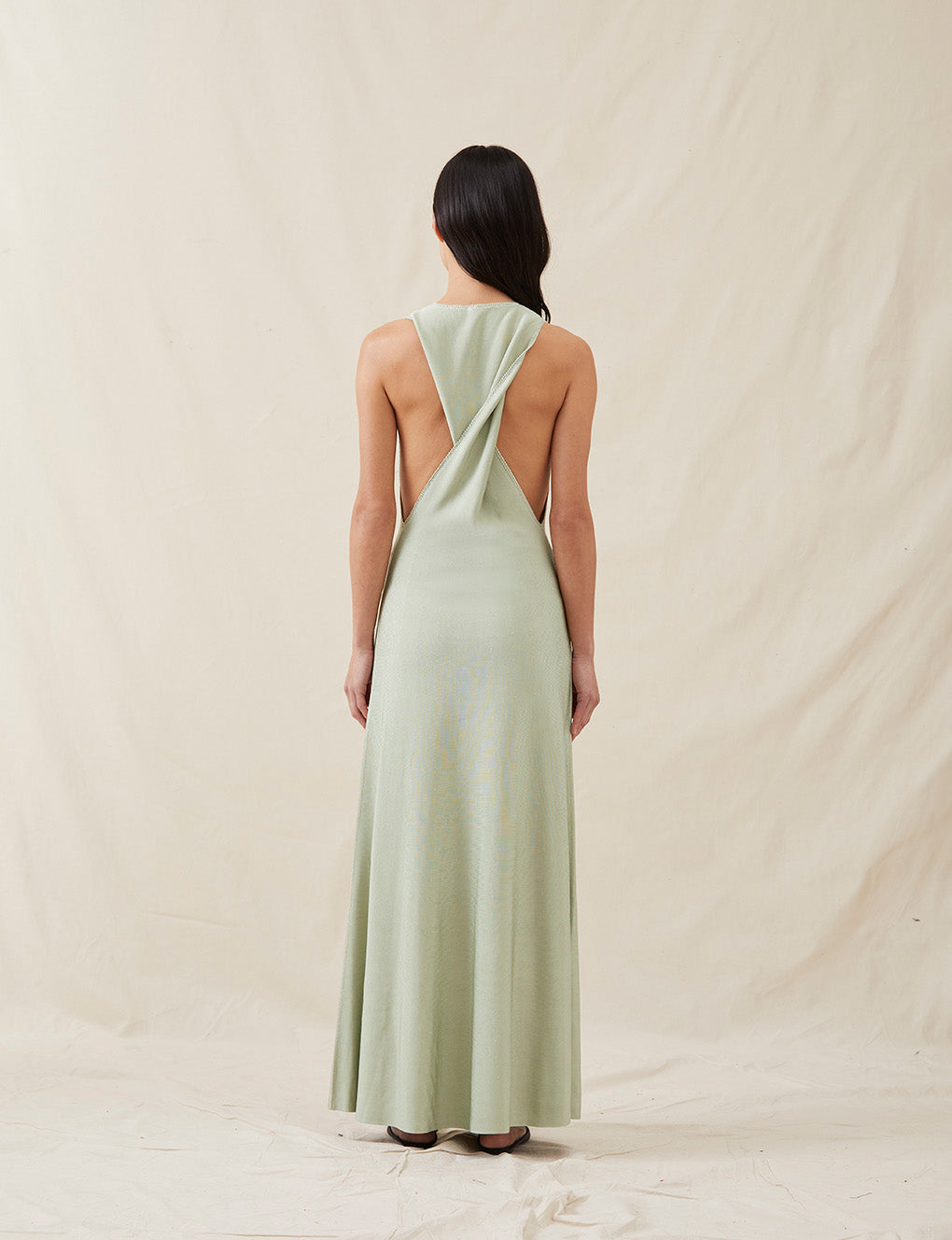 Womens | The Twist-Back Dress | Sage