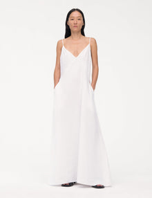 Women | Seamed Slip Dress | White