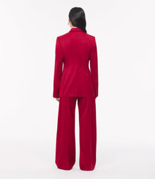 Another Tomorrow Seamed Waist Jacket in Ruby – Wool Women's Jacket